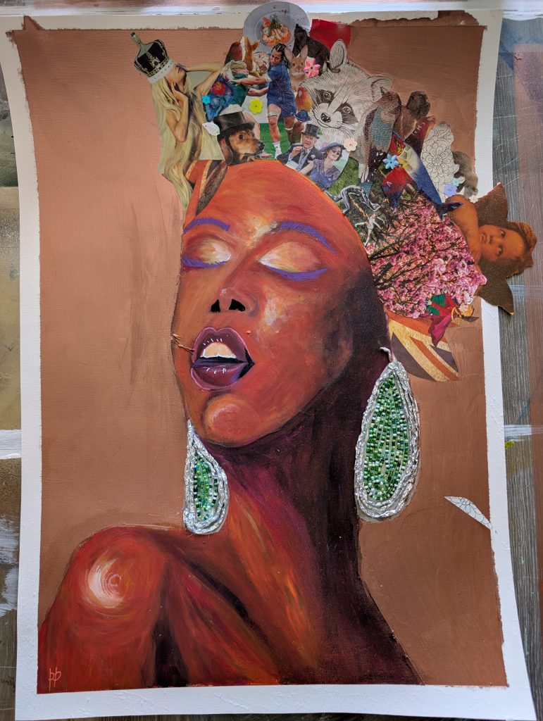 Acrylique - femme africaine - série des Marie Antoinette